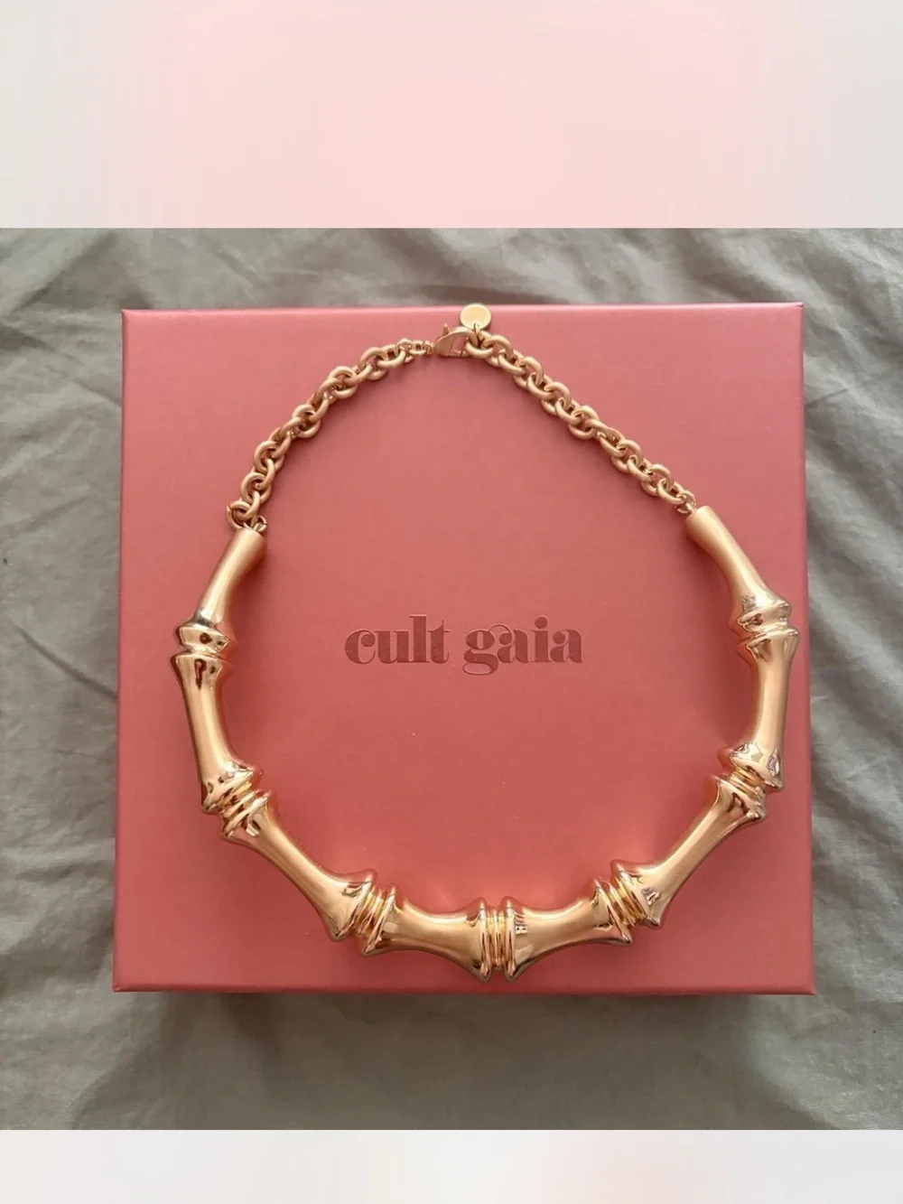 cult gaia Gold Bamboo Statement Choker Necklace - Picture 2 of 4